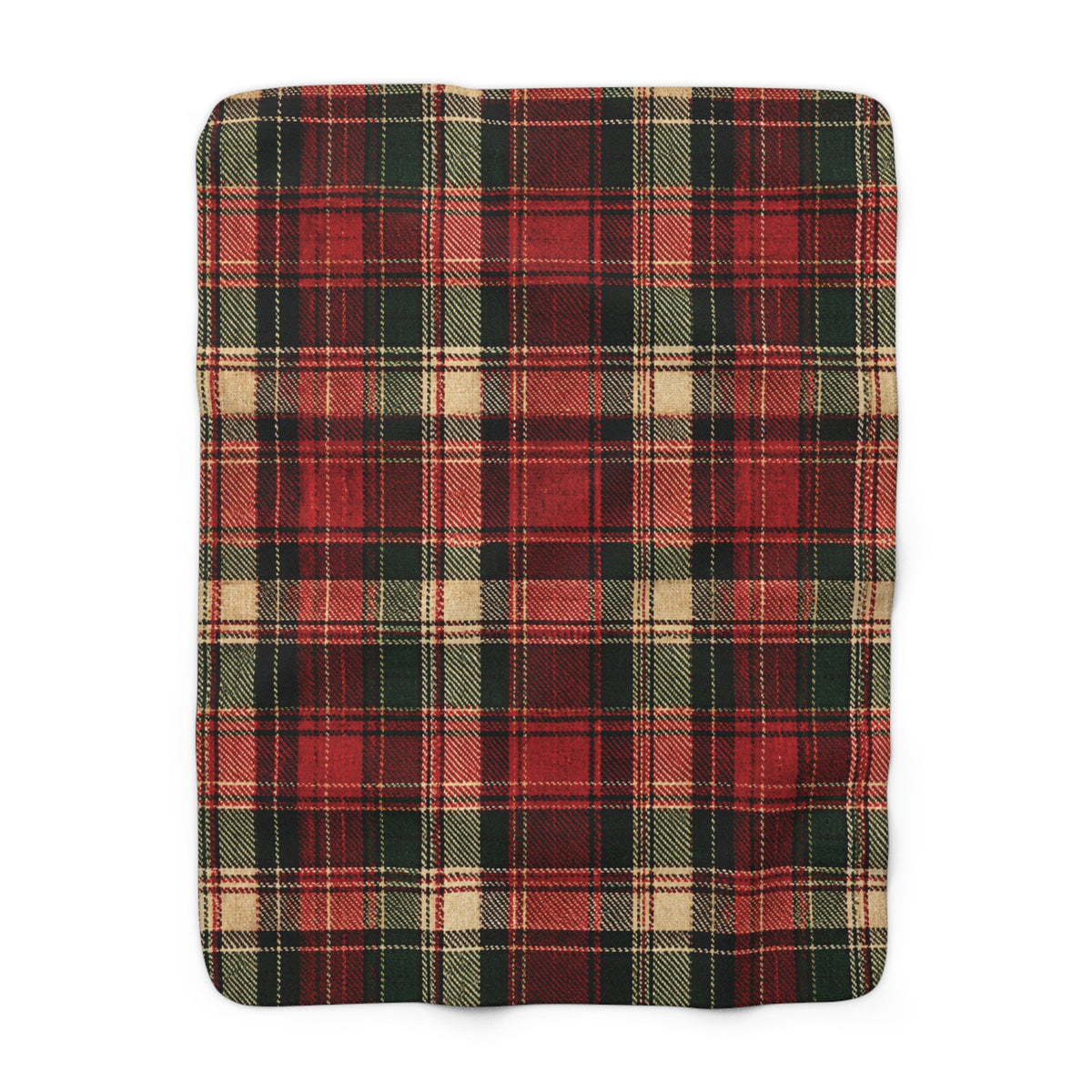 Christmas Tartan Cozy Red & Green Sherpa