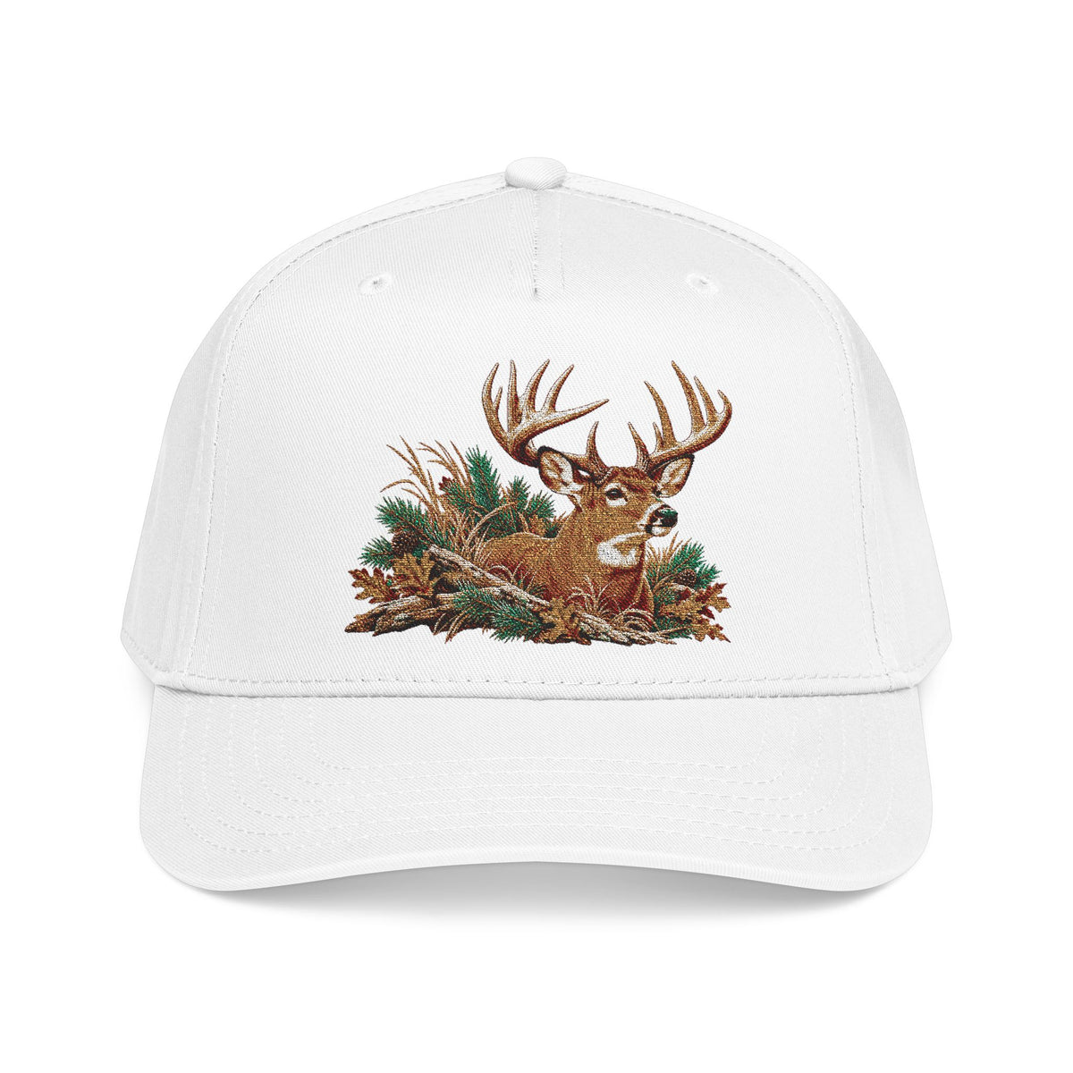 Buck Deer Embroidered Baseball Cap — Hunting Outdoors Trucker Hat
