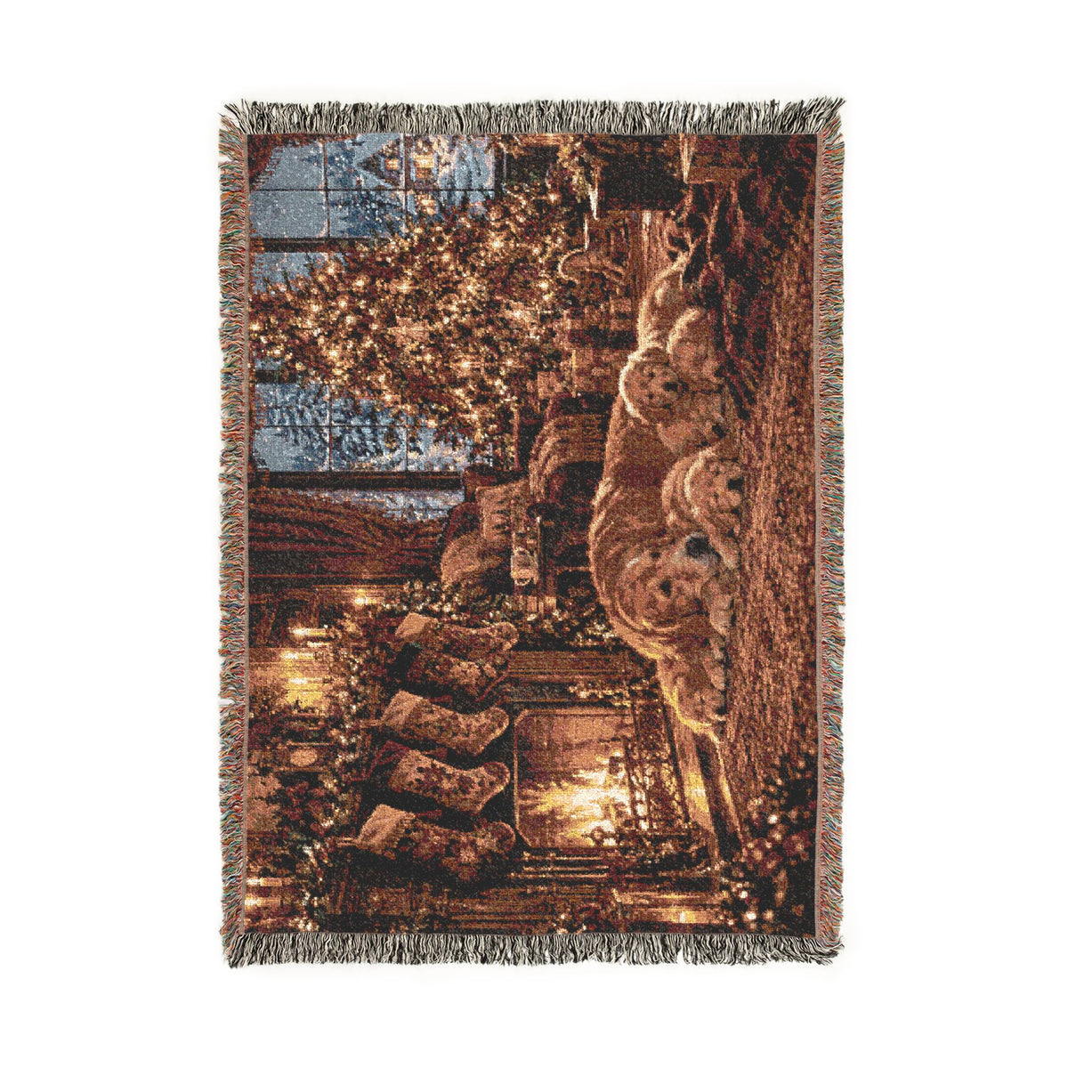 Puppy Christmas Woven Blanket