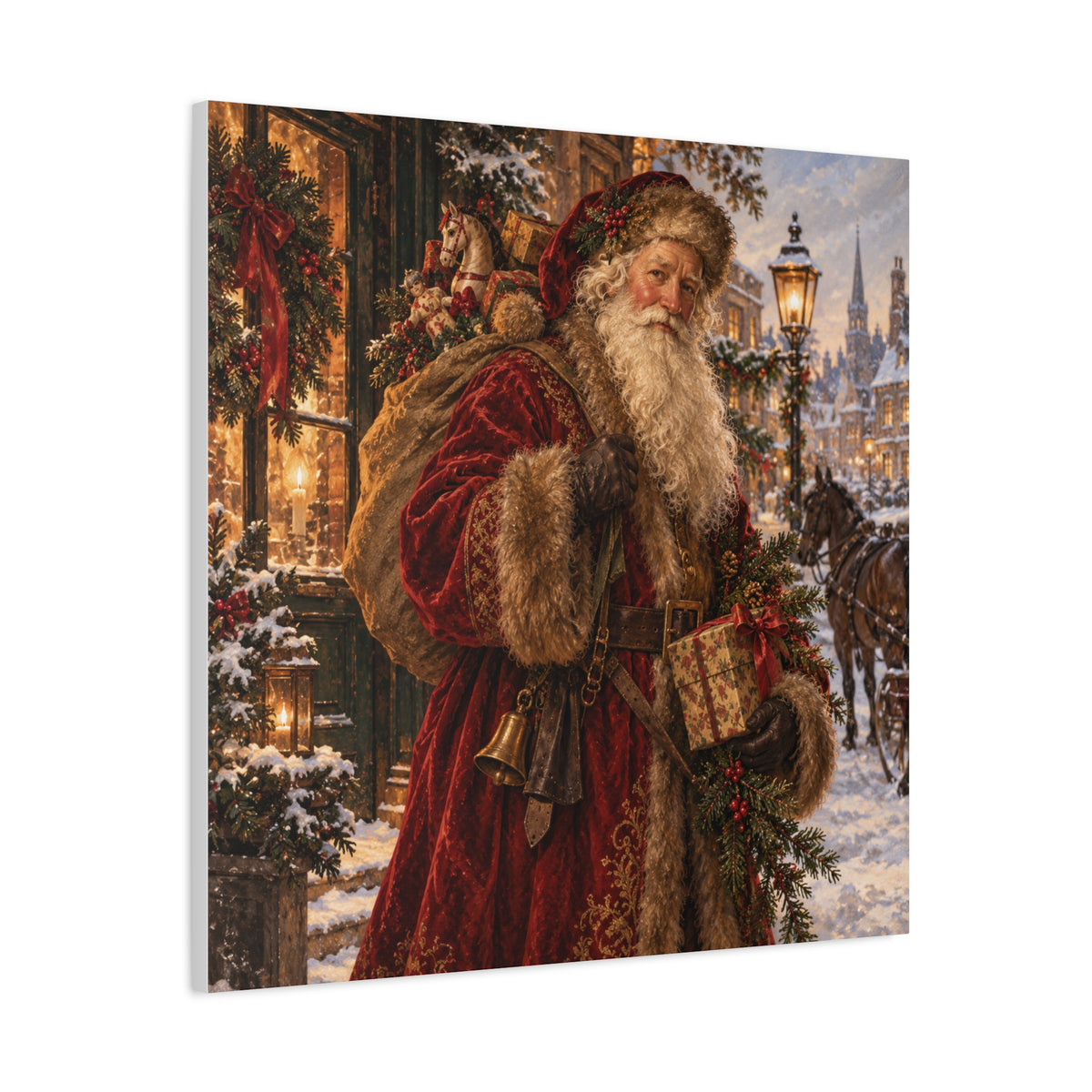 Vintage Santa Claus Christmas Canvas