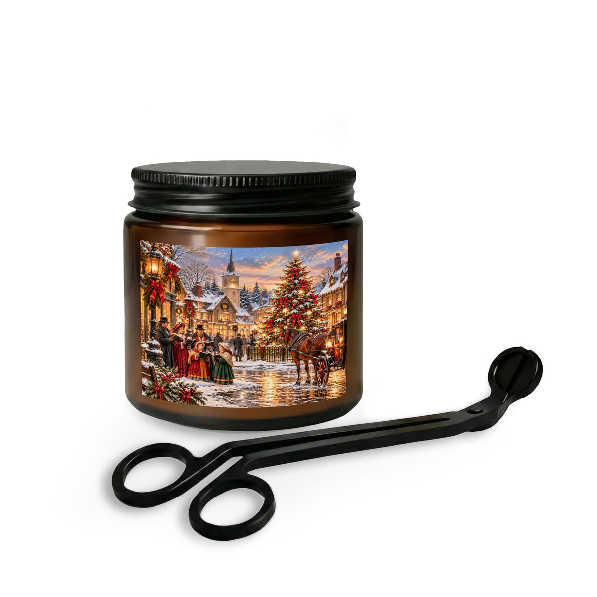 Christmas Carolers Candle Set with Wick Trimmer