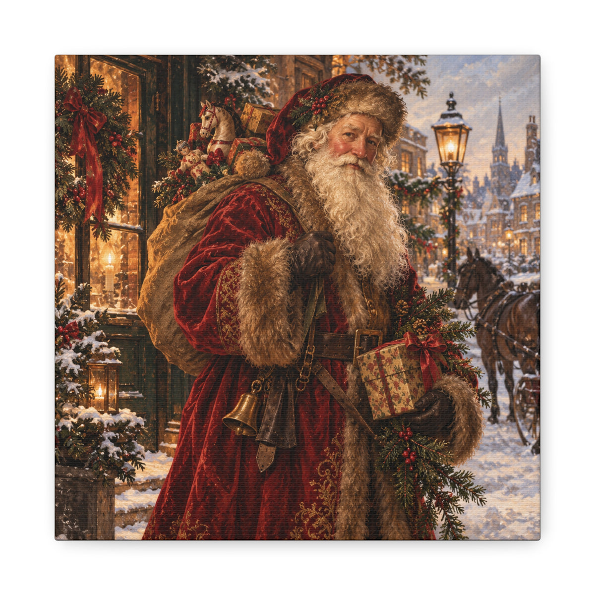 Vintage Santa Claus Christmas Canvas