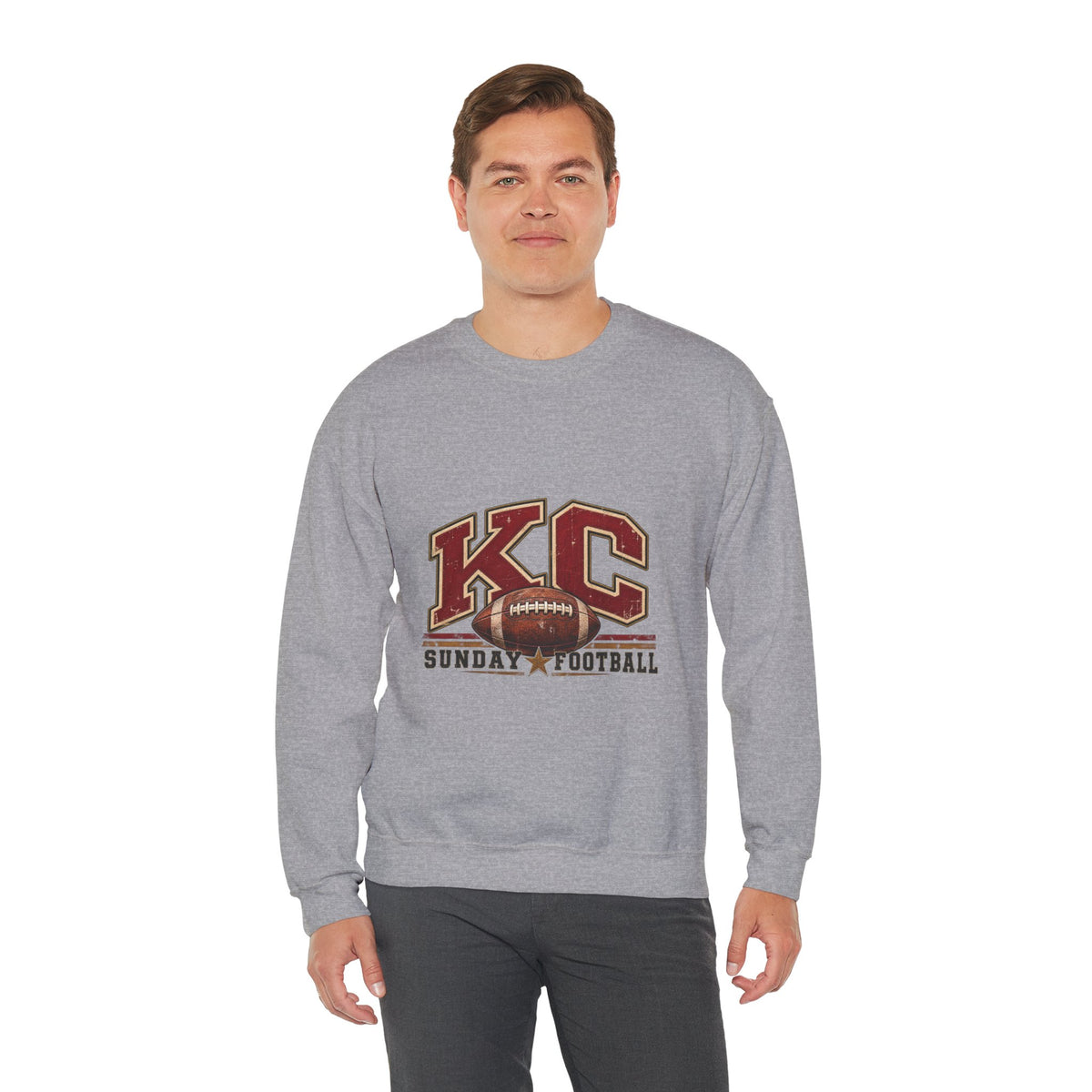KC Sunday Football Crewneck Sweatshirt-Flour and Foundry Mercantile Co.