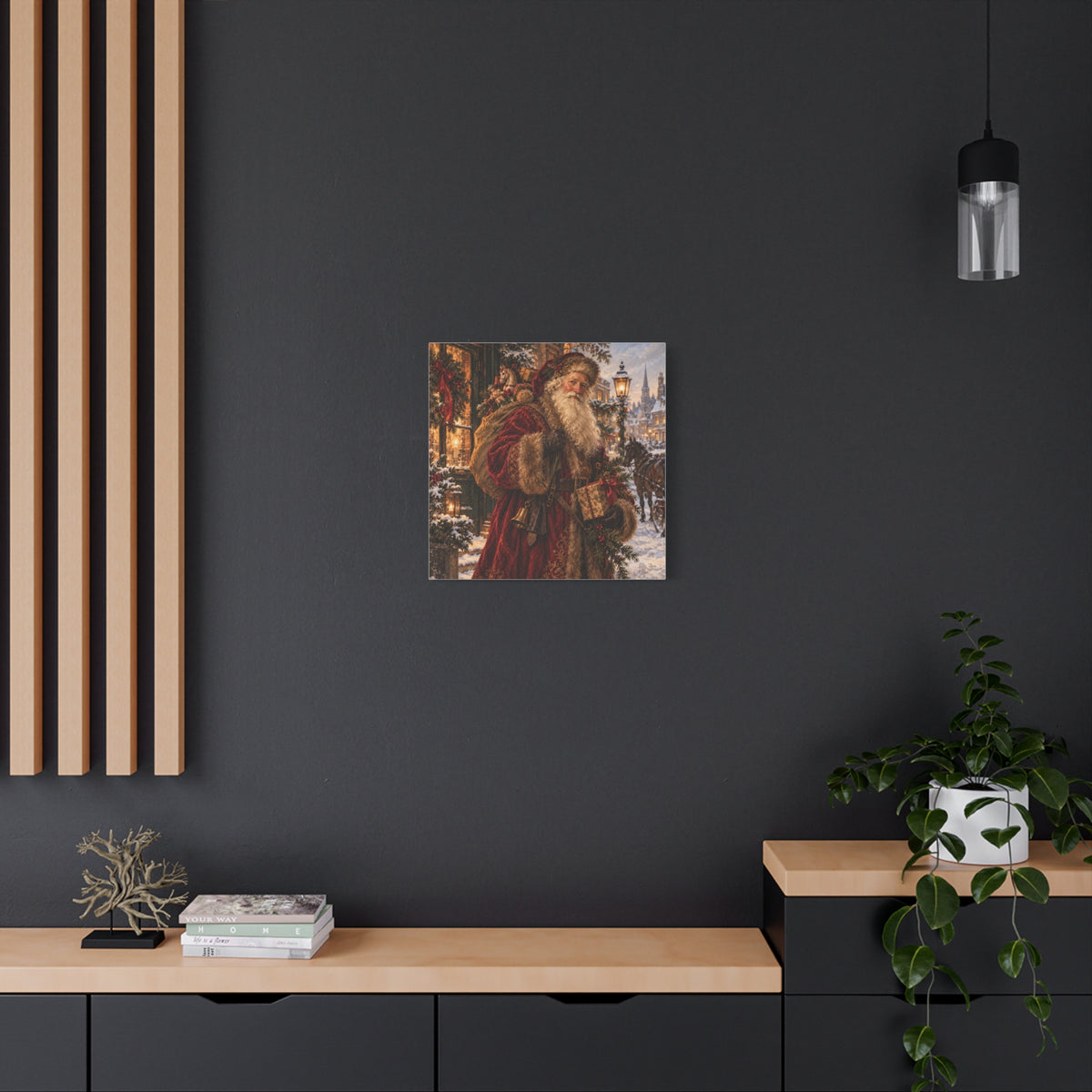 Vintage Santa Claus Christmas Canvas