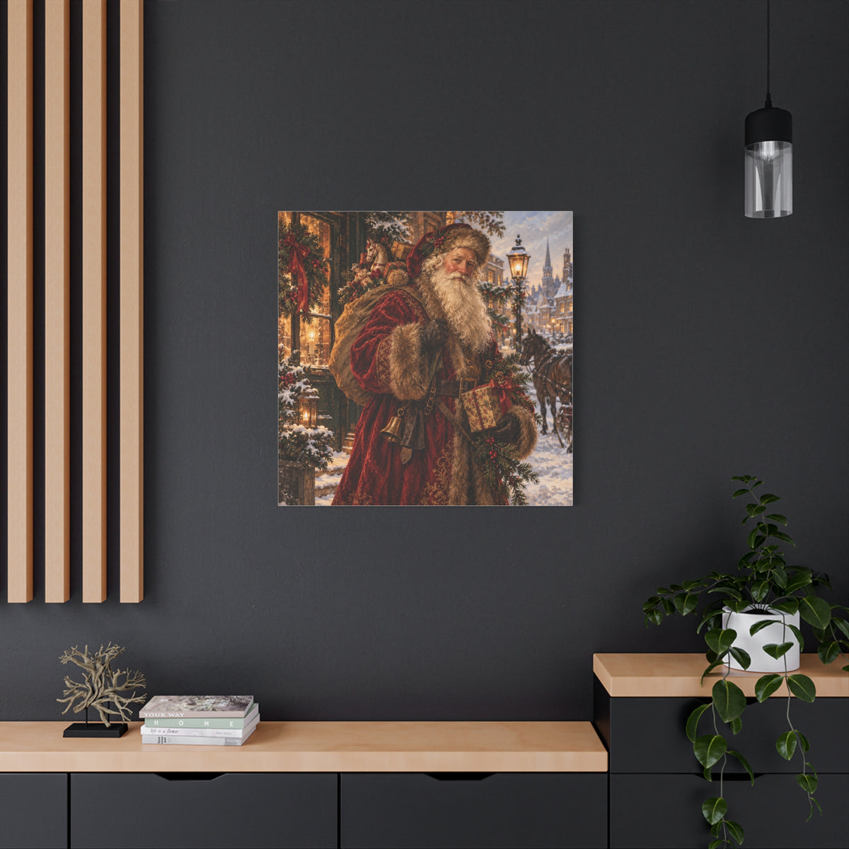 Vintage Santa Claus Christmas Canvas