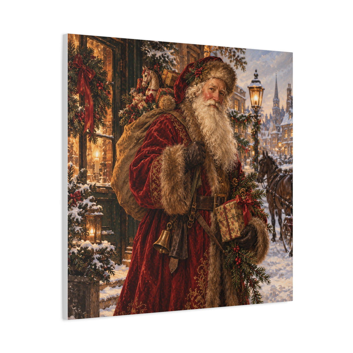Vintage Santa Claus Christmas Canvas