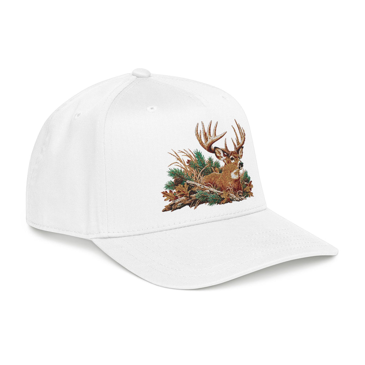 Buck Deer Embroidered Baseball Cap — Hunting Outdoors Trucker Hat