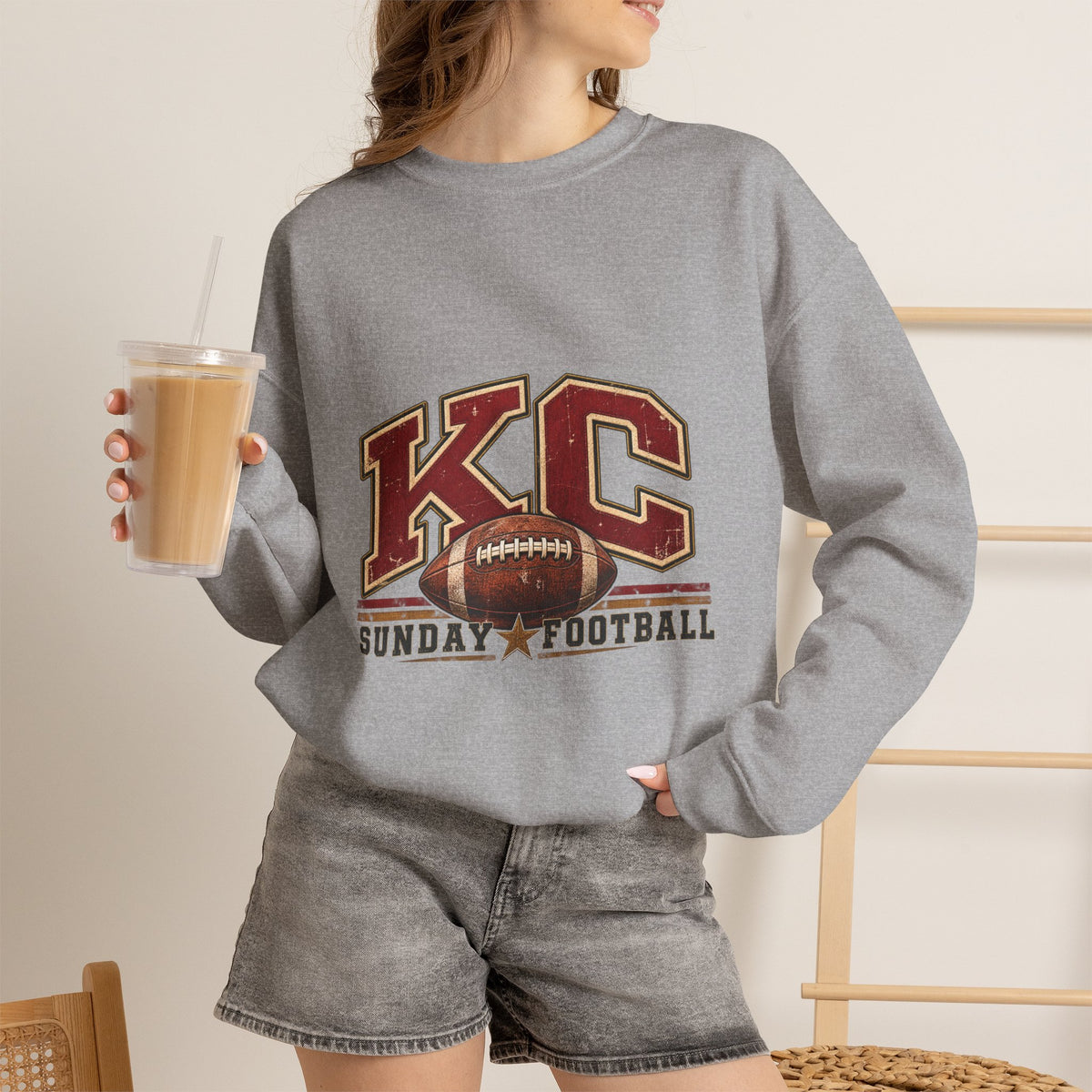 KC Sunday Football Crewneck Sweatshirt-Flour and Foundry Mercantile Co.