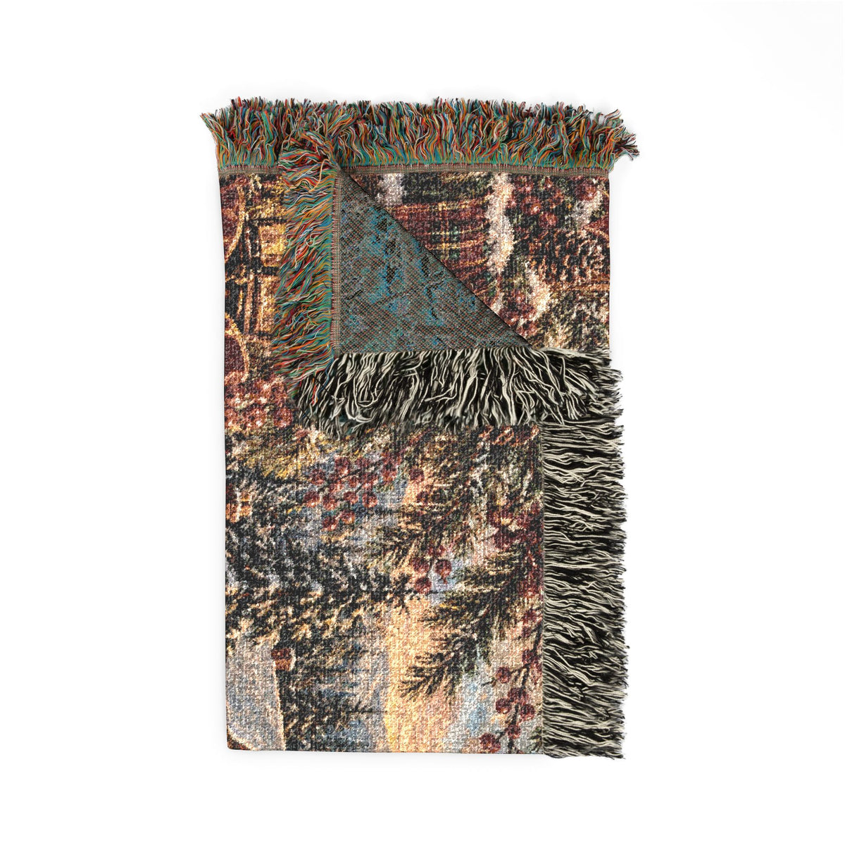 Vintage Winter Carriage Woven Blanket