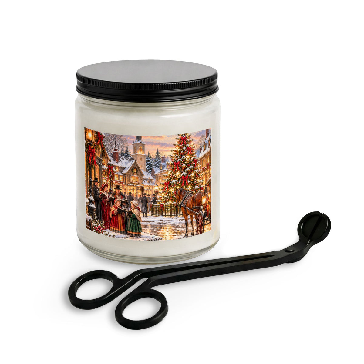 Christmas Carolers Candle Set with Wick Trimmer