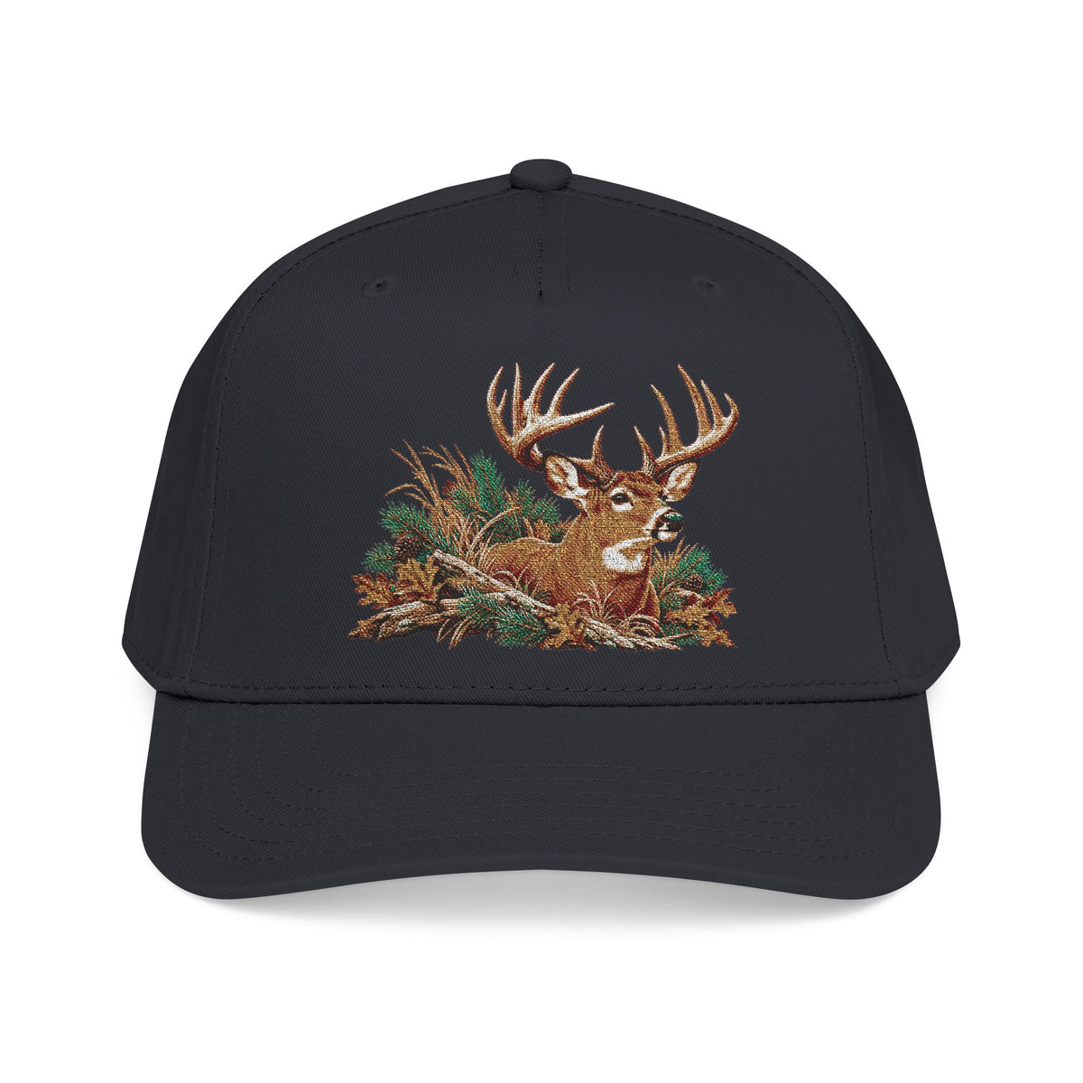 Buck Deer Embroidered Baseball Cap — Hunting Outdoors Trucker Hat