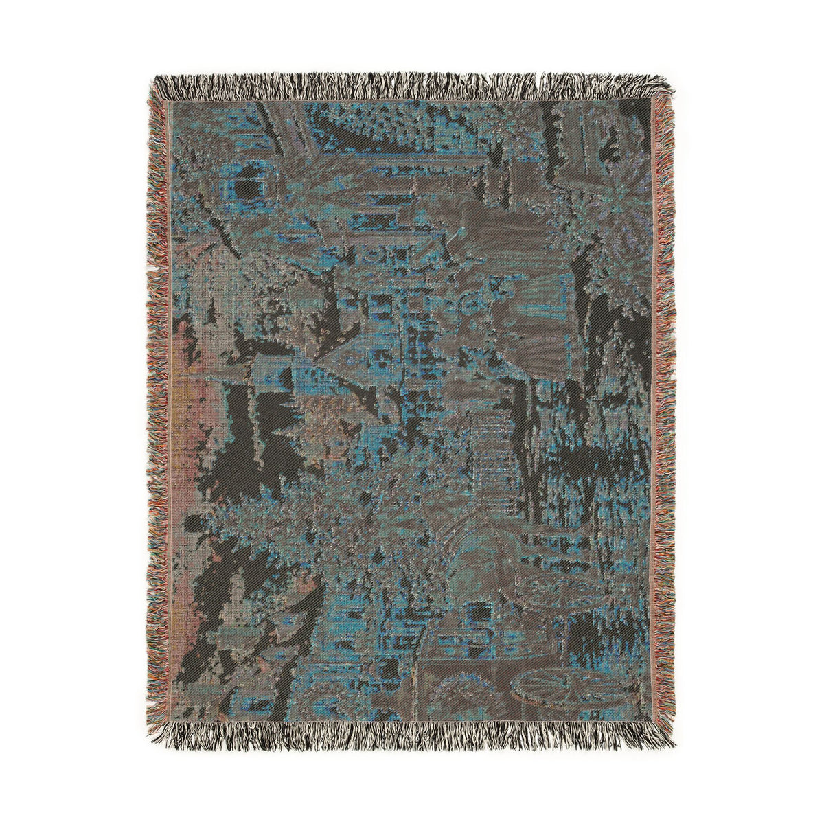 Christmas Carolers Woven Blanket — Vintage Holiday Village Cozy Throw