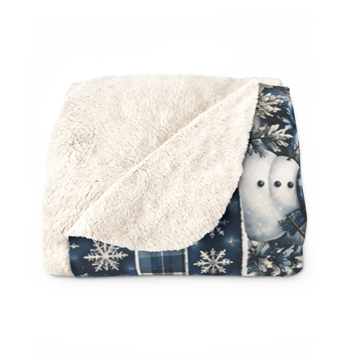Winter Snowman Sherpa Blanket — Cozy Holiday Fleece Throw