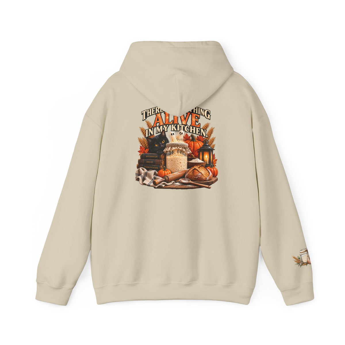 Halloween Sourdough Hoodie – There’s Something Alive in My Kitchen | Baker Fall Sweatshirt