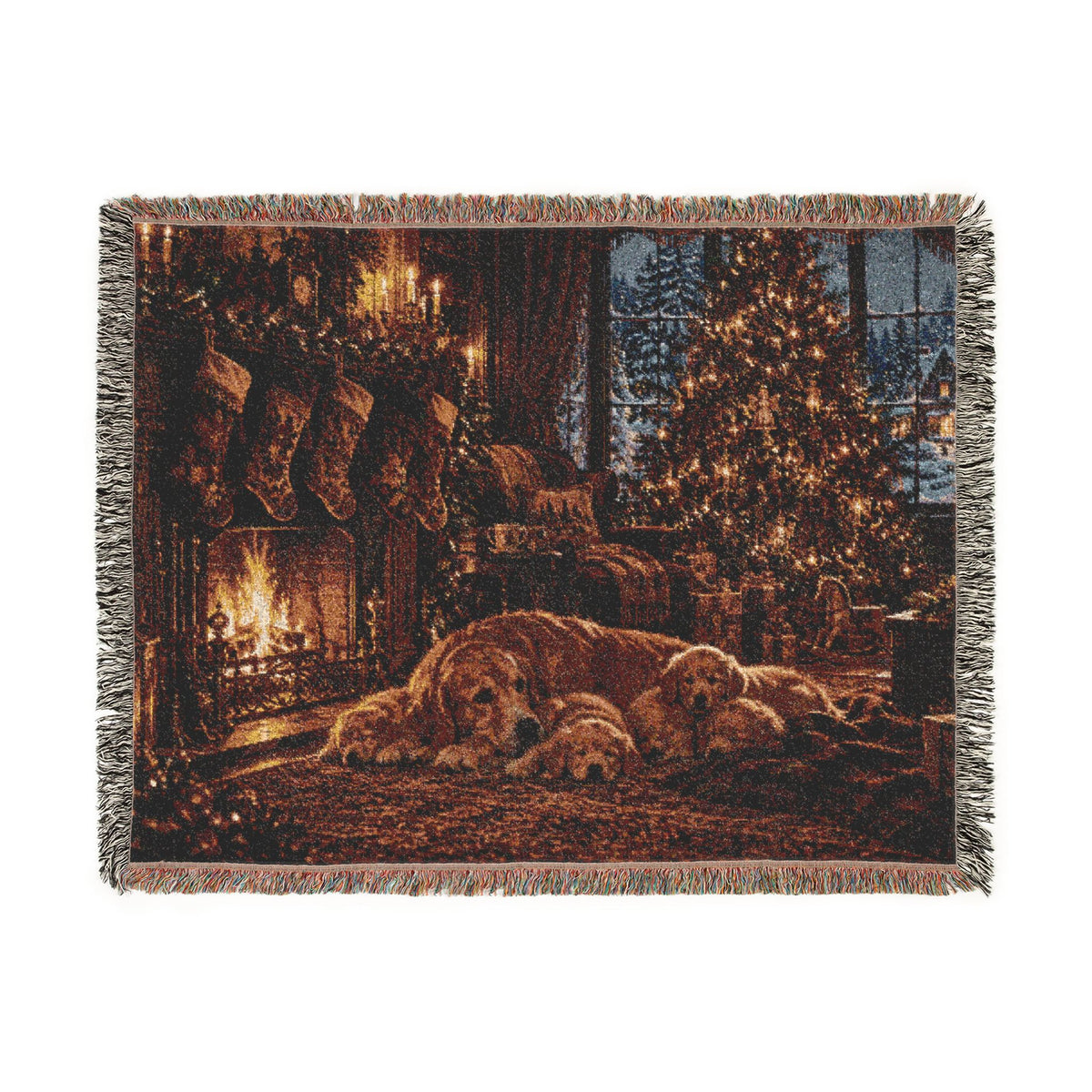 Puppy Christmas Woven Blanket