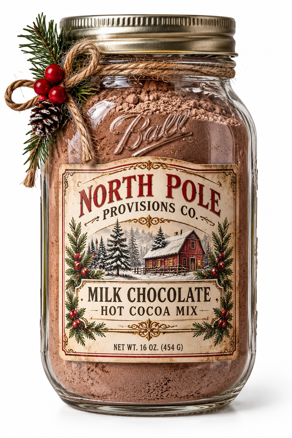 North Pole Provisions™ Milk Chocolate Hot Cocoa Mix | Organic Milk & Callebaut Cocoa | 16 oz